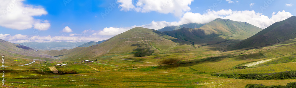 Large-format panorama of the Caucasian mountains Large-format panorama of the Caucasian mountains