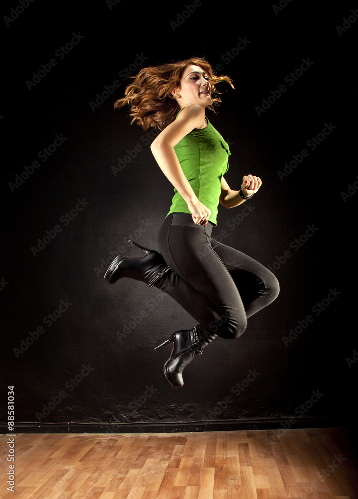 Jumping Young Woman