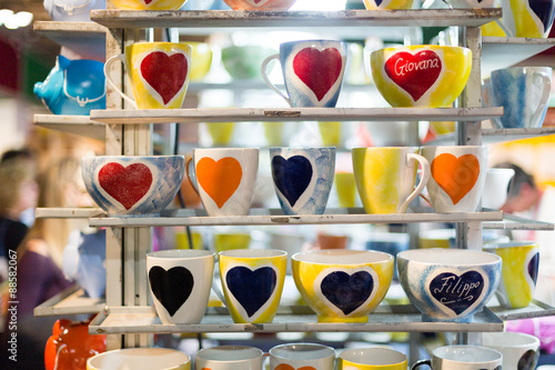 Bilde på lerret Tazze da caffè colorate a mano