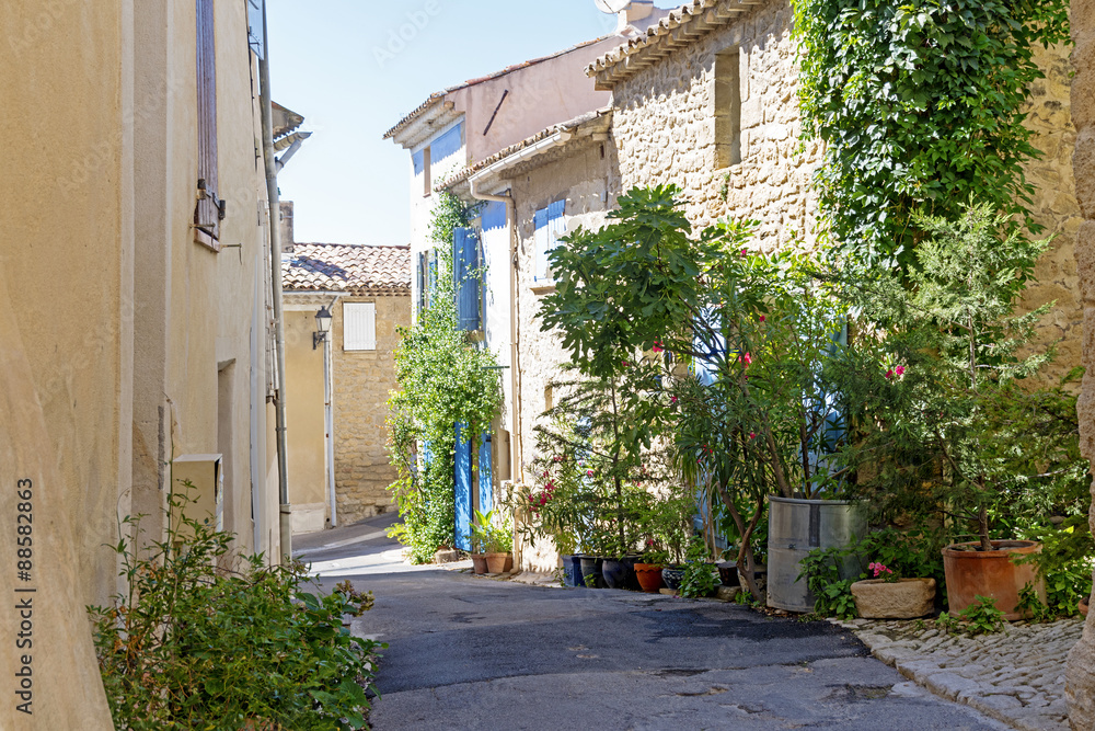 Obraz premium houses and flowers in an old village in south Europe
