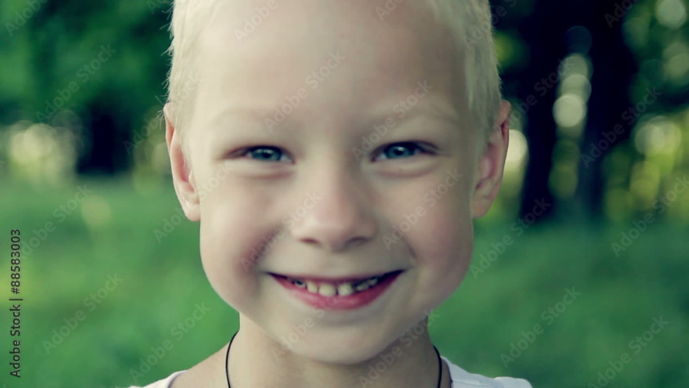 Close-up of a boy laughing HD video