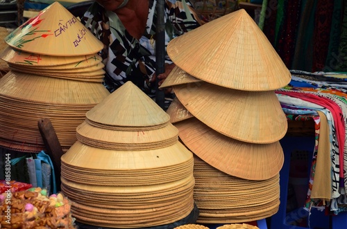 pile of vietnamise hats photo