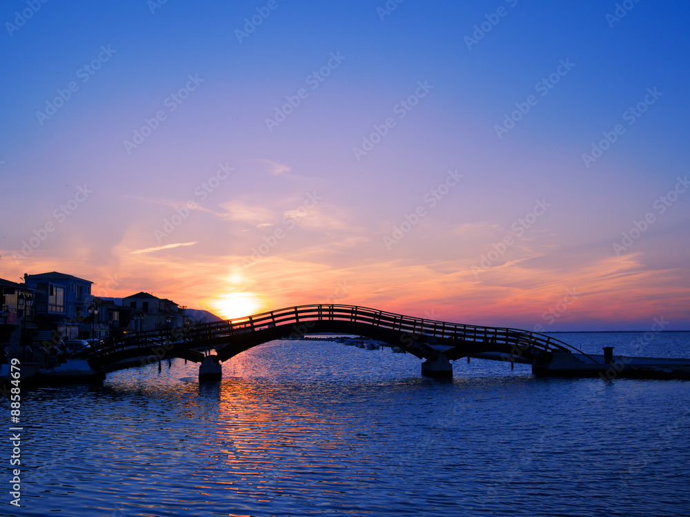 Fototapeta premium Bridge on the Ionian island of Lefkas