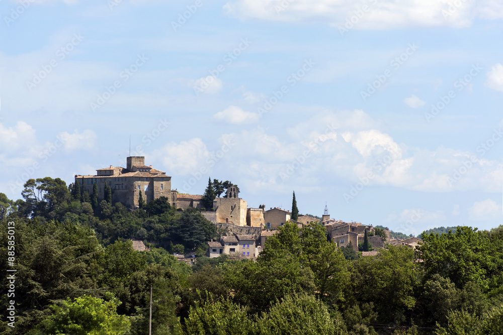 Historic castle on the hill, Chateau of Ansouis,  Provence, sout