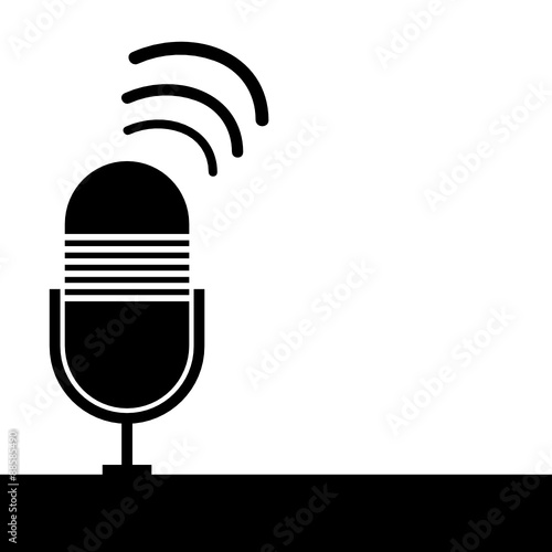 microphone ancient black vector