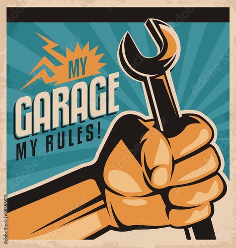 Retro poster design for auto mechanic