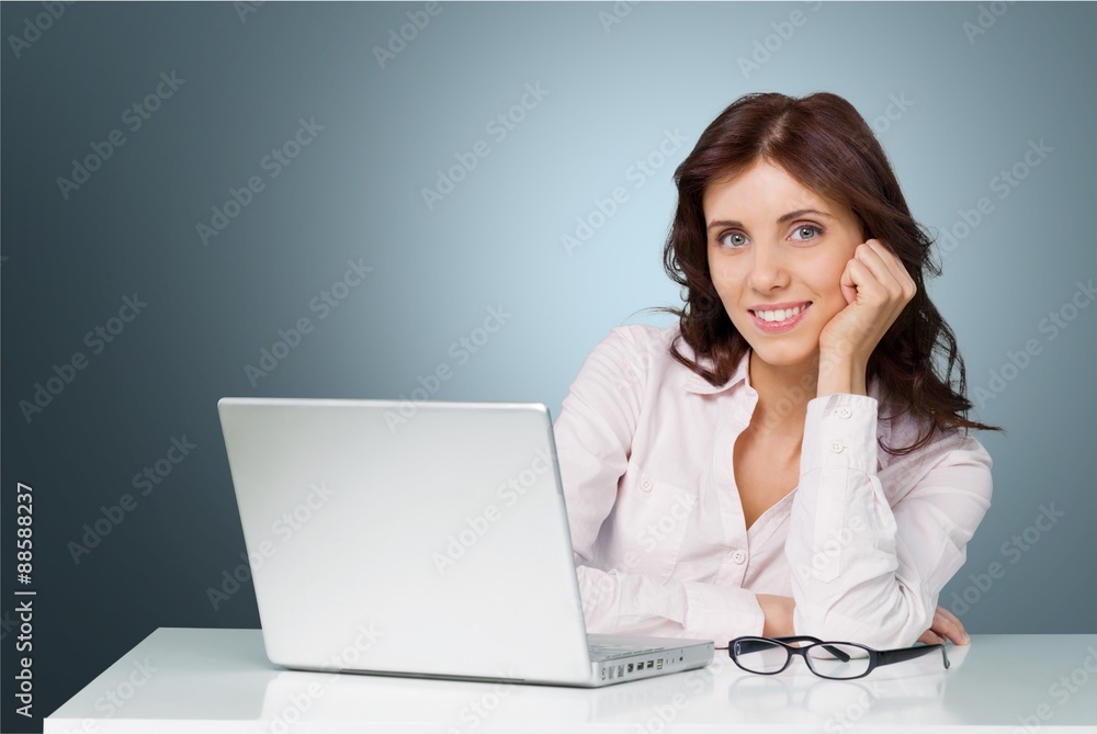 Laptop, Women, Computer.