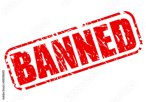 Banned red stamp text