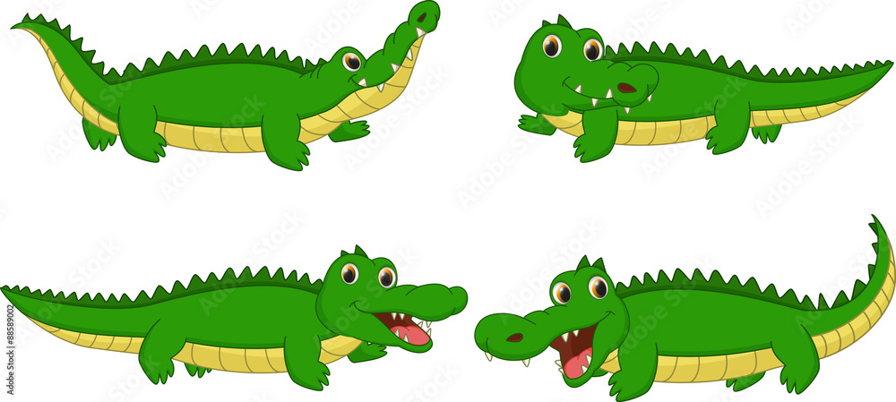Fototapeta premium set of crocodile cartoon
