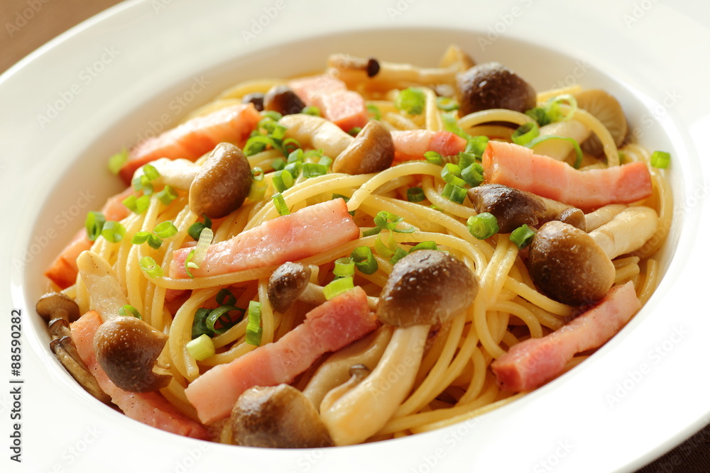 キノコとベーコンの和風パスタ キノコとベーコンの和風パスタ