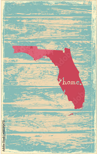 Florida nostalgic rustic vintage state vector sign