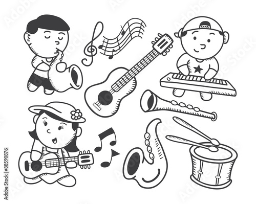 children playing music