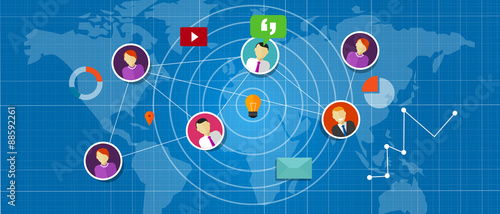 social network media interconnected people around the world