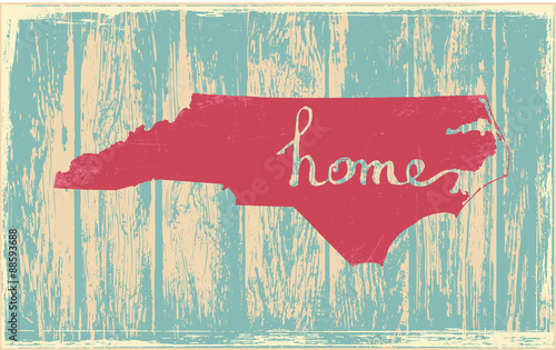 North Carolina nostalgic rustic vintage state vector sign