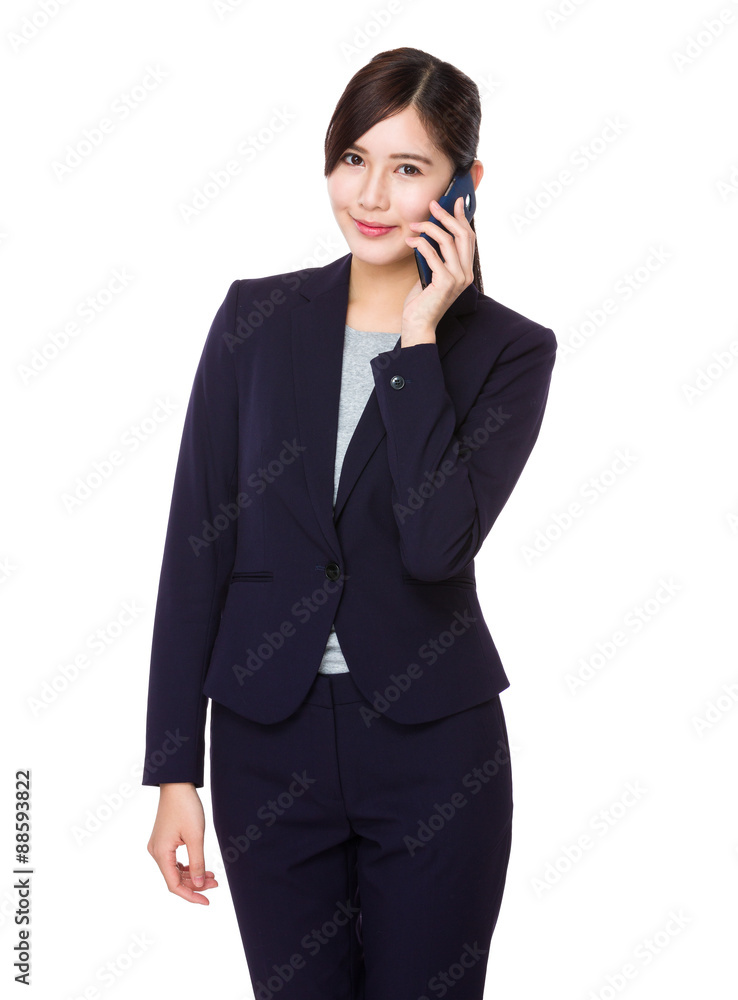 Businesswoman talk to cellphone Businesswoman talk to cellphone