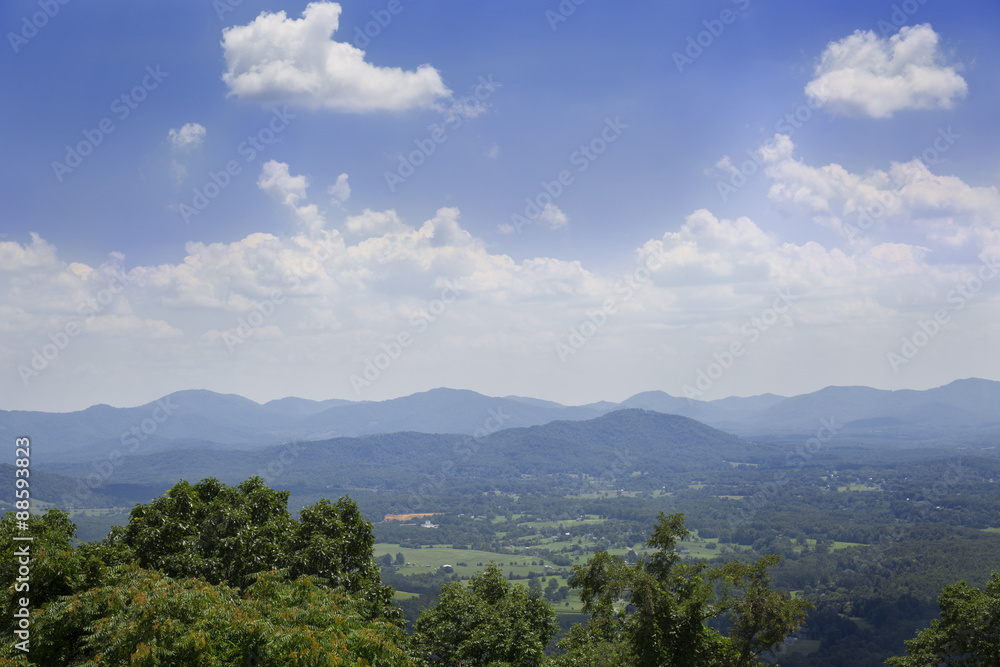 Clouds over the mountains at Afton Mountain near Charlottesville Virginia.