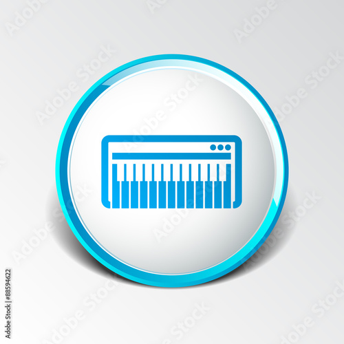 Black synthesizer keyboard piano music icon vector