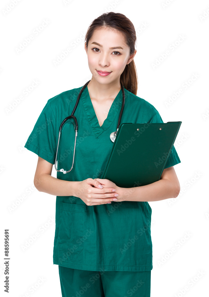 Doctor woman hold with clipboard Doctor woman hold with clipboard