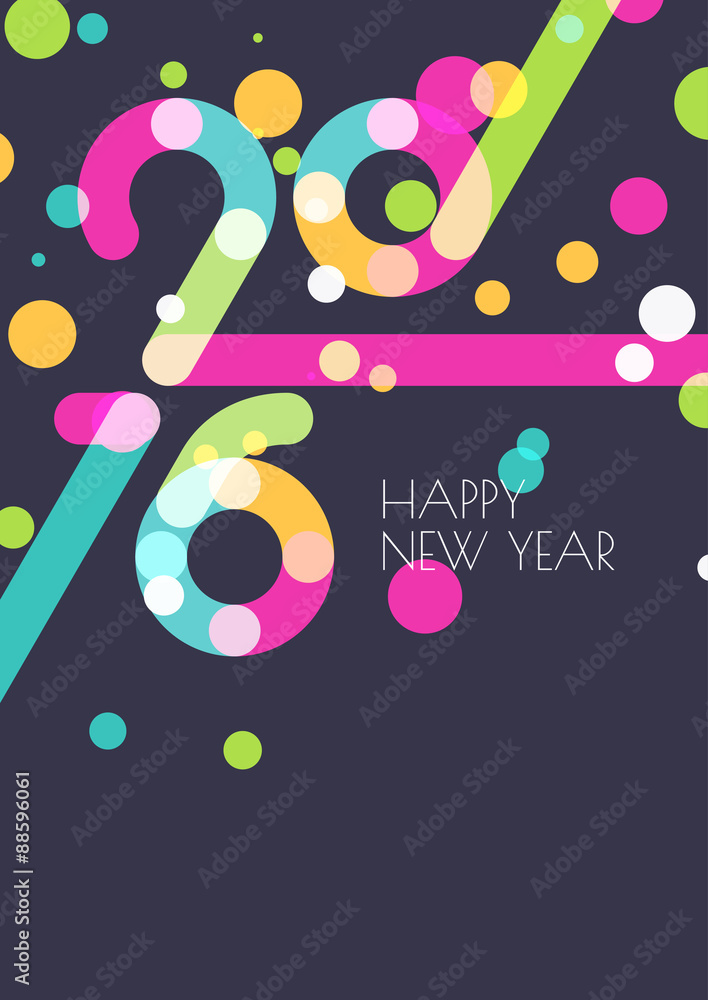 New Year 2016 creative greeting card. Abstract colorful confetti New Year 2016 creative greeting card. Abstract colorful confetti