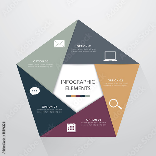 Infographic elements pentagon