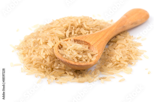 brown rice over the spoon