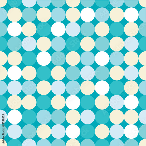 Seamless decorative background with circles and dots turquoise color