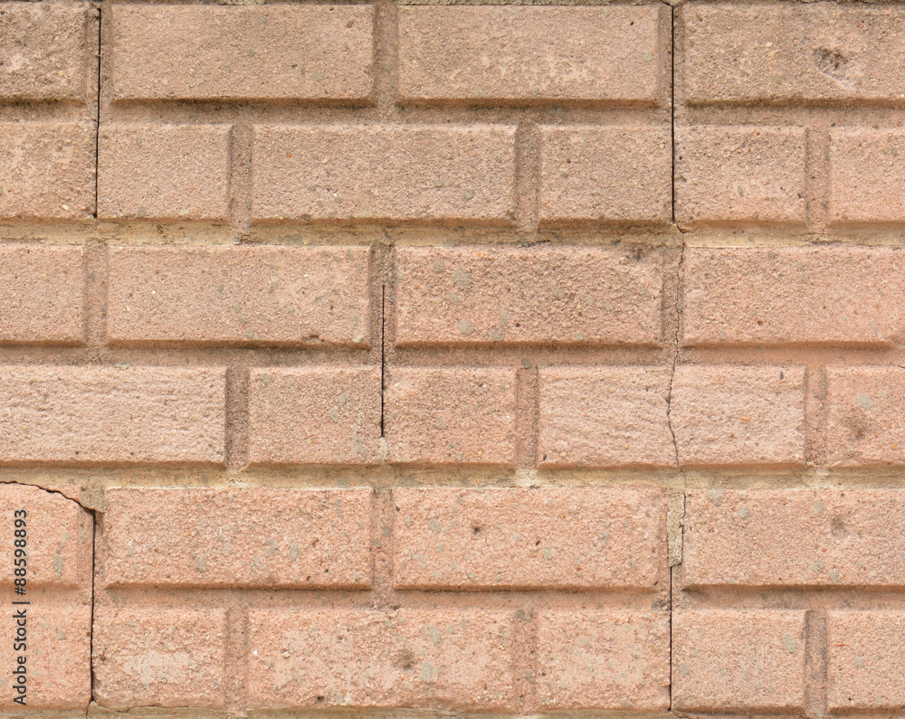 close up brick wall with cracks close up brick wall with cracks