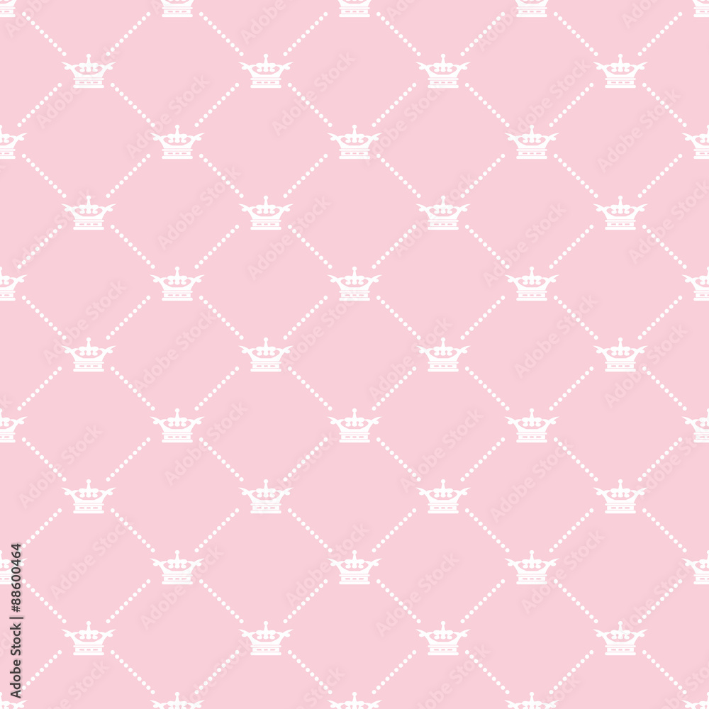 Naklejka premium Seamless damask decorative pink wallpaper