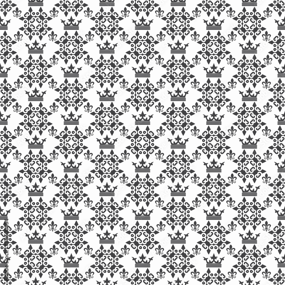 Arabic seamless pattern, vector image black on white background