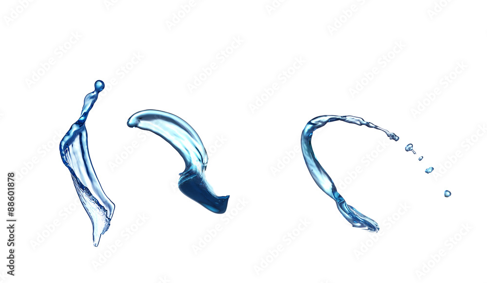 Blue splash closeup shoot, isolated on white background Blue splash closeup shoot, isolated on white background