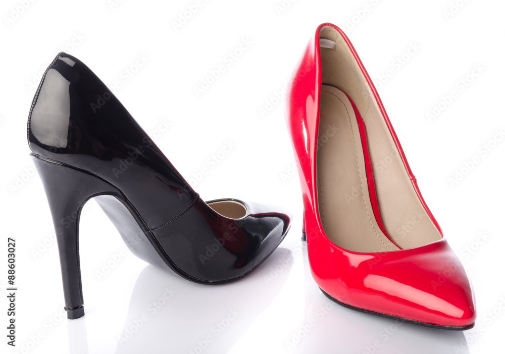 Black and red high heel shoe Black and red high heel shoe
