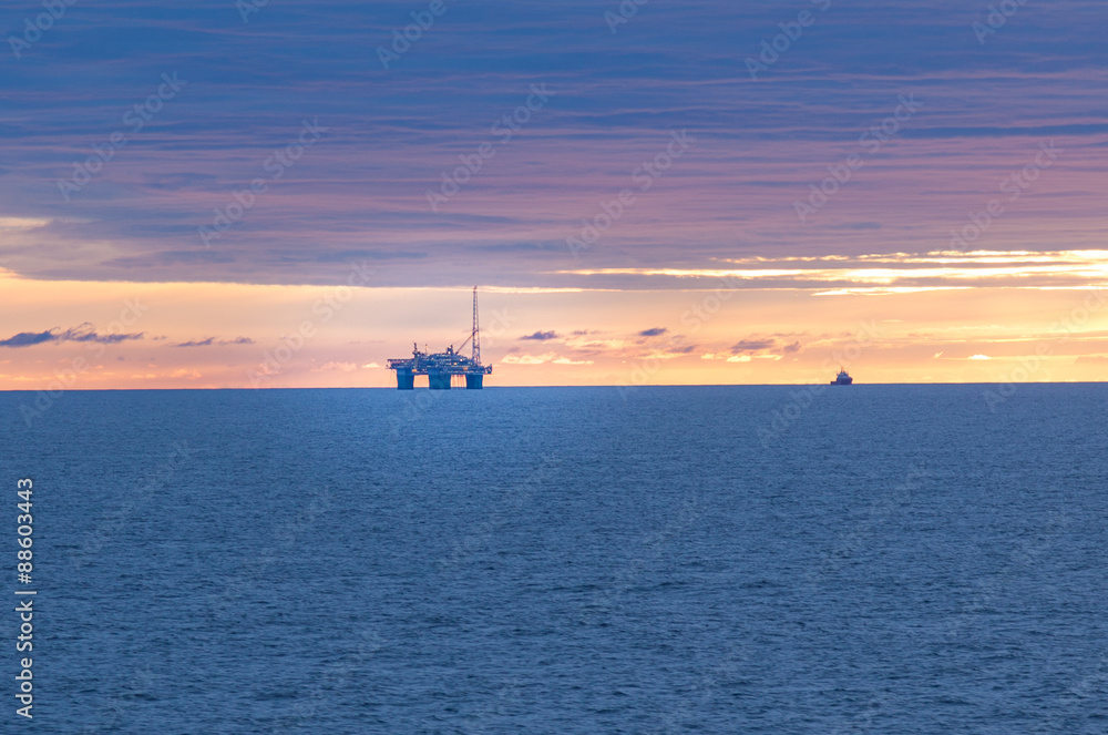 Oil rig in north sea