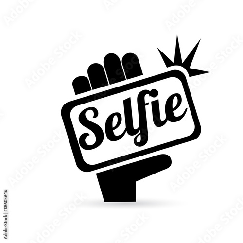 Taking Selfie Photo on Smart Phone concept icon .