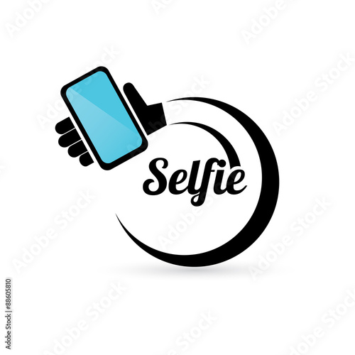 Taking Selfie Photo on Smart Phone concept icon .