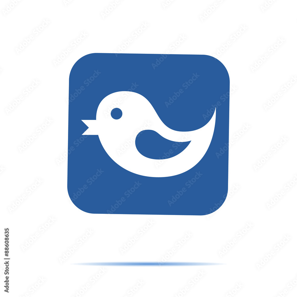 Flying twitter bird icon isolated on white background. Vector illustration Flying twitter bird icon isolated on white background. Vector illustration