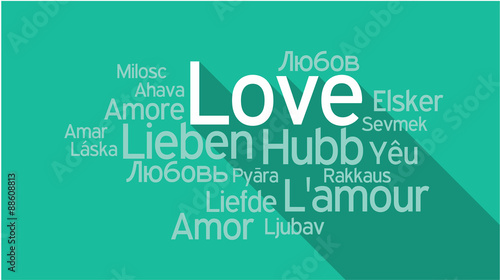 LOVE in different languages, word tag cloud #88608813
