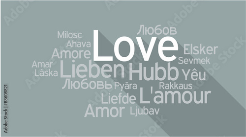 LOVE in different languages, word tag cloud #88608821