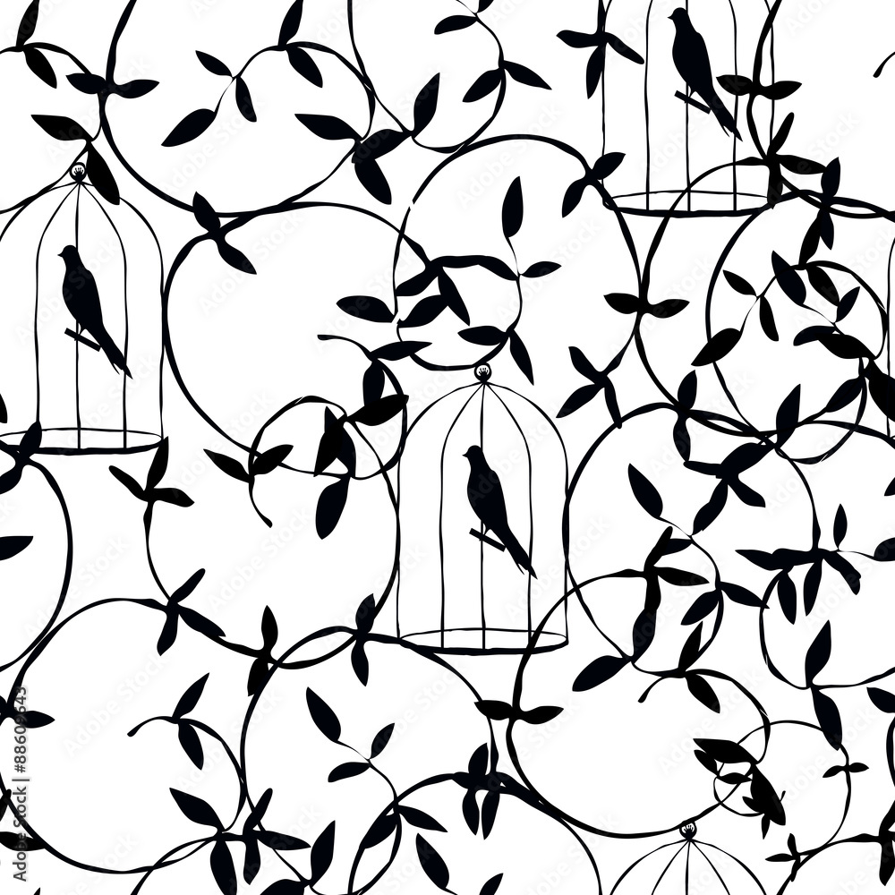 Birds and cells on a white background. Birds and cells on a white background.