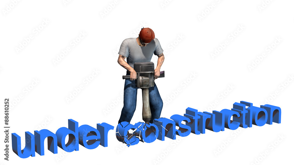Fototapeta premium under construction sign - separated on white background