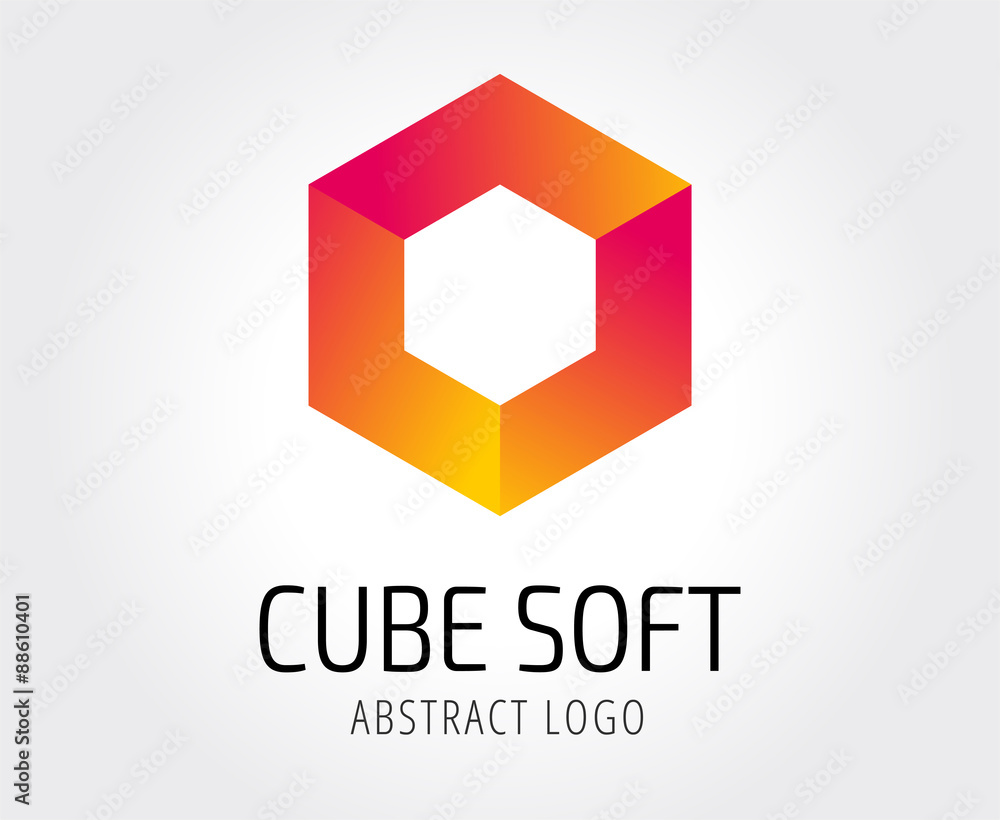 Square cube abstract logo template. Corner geometric and Square cube abstract logo template. Corner geometric and