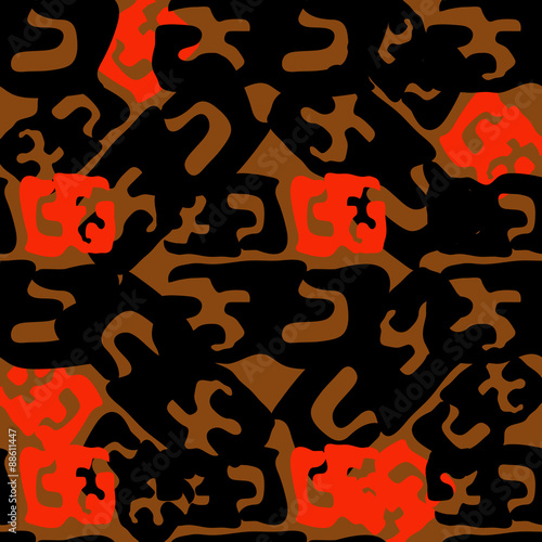 Seamless brown with red and black elements.