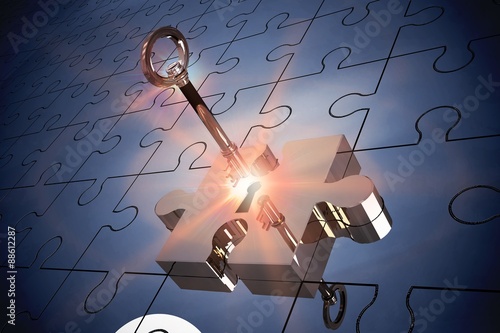 Key unlocking jigsaw