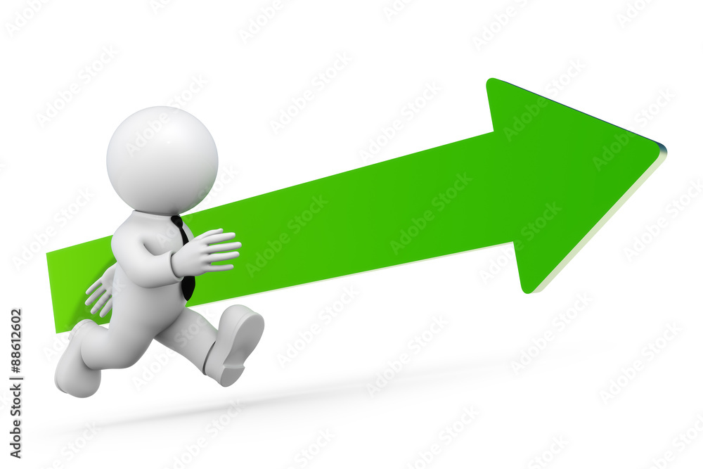 rennende Figur mit Pfeil