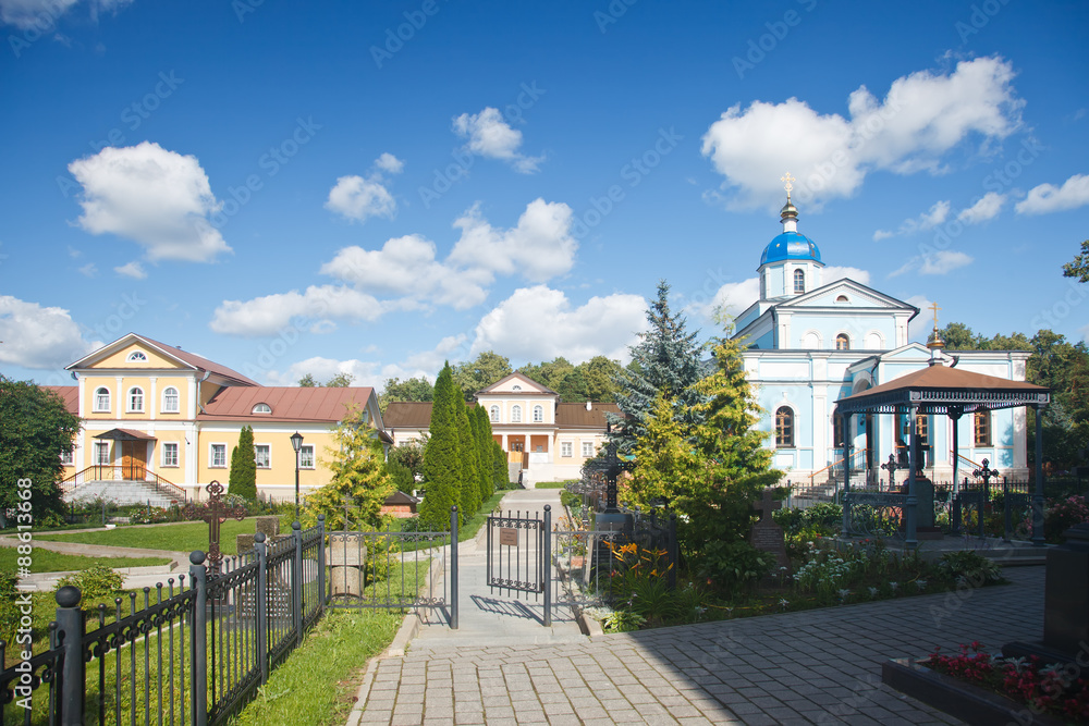 Fototapeta premium Optina Pustyn. The temple in honor of the Vladimir icon of the Mother of God.