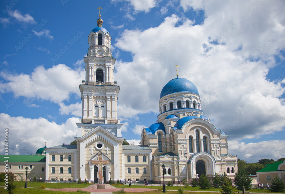 Kaluga Sacred and Uspenskaya   Tikhon Pustin. Belltower and Cathedral of the Dormition of the Theotokos.