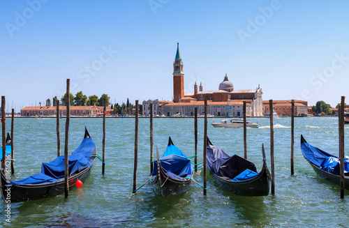 Venice and the gondolas in summer