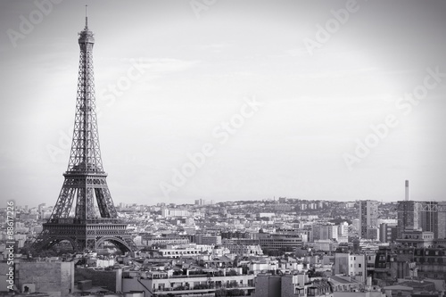 Paris skyline black and white