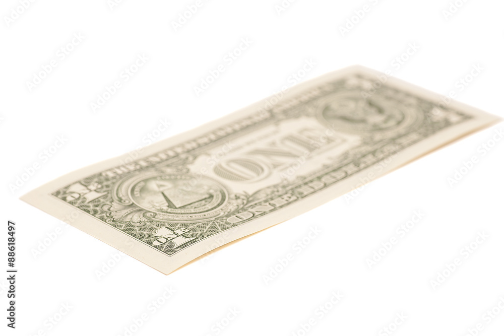 One dollar banknote isolated on white One dollar banknote isolated on white