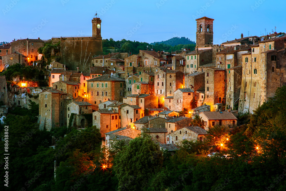 Sorano - tuff city in Tuscany. Italy
