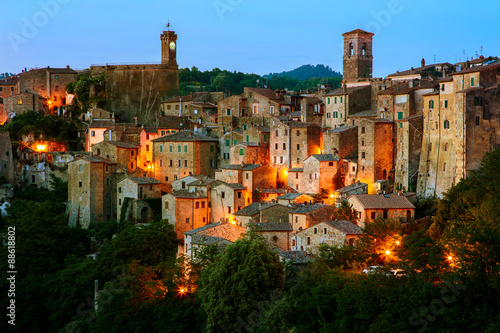 Sorano - tuff city in Tuscany. Italy